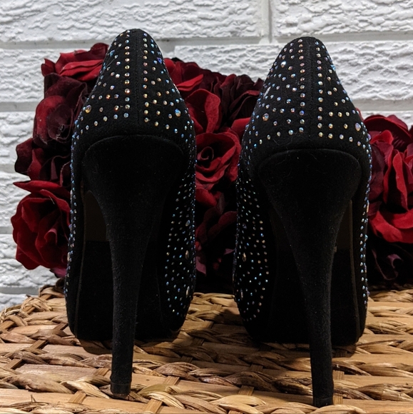 D2 sparkly peep toe stiletto heels - Picture 4 of 7